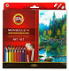 Koh-I-Noor Набор акварельных цветных карандашей 48цв с кистью и точилкой Mondeluz nature