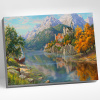 Molly Алмазная мозаика с нанесенной рамкой 40х50см Прищепа Замок в горах
