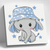 Molly Картина по номерам 20х20см Слоненок в панамке