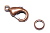 Krimp Замок-лобстер с колечком 10мм брасс медь 5шт