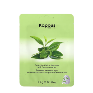 Kapous Маска тканевая для лица, антиоксидантная с экстрактом зеленого чая, 25 г