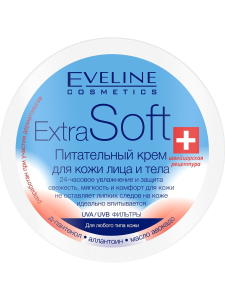 Eveline Extra soft Крем для кожи лица и тела питательный для всех типов кожи, 200 мл