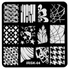 IRISK Nail Art Трафарет для ризографа металлический, № 04, 6,2 х 6,2 см
