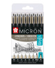 Sakura Набор капиллярных ручек Pigma Micron 8шт Черный+brush