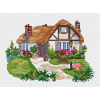 БЛОК Белоснежка Набор для вышивания крестом 17х25см Домик на полянке