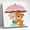 Molly Картина по номерам 20х20см Медвежата в летний дождь