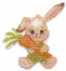 Овен Набор для вышивания крестом 8.8х9.5см 1499 Магнит на пластиковой канве Зайка с морковкой