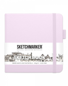 Sketchmarker Блокнот для зарисовок 12х12см 80л 140гр твердая обложка Фиолетовый пастельный