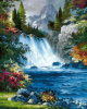 Гранни Алмазная мозаика на холсте 38х48см Водопад