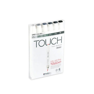Touch Brush Набор маркеров 6цв Серые тона