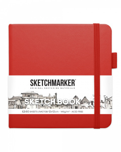 Sketchmarker Блокнот для зарисовок 12х12см 80л 140гр твердая обложка Красный