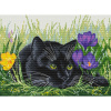 Белоснежка Набор для вышивания крестом 20х27.5см Кот и крокусы