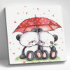 Molly Картина по номерам 20х20см Медвежата под зонтом