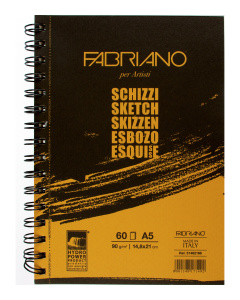 Fabriano Альбом для зарисовок 14.8х21см 60л 90гр Schizzi Мелкозернистая