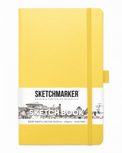 Sketchmarker Блокнот для зарисовок 13х21см 80л 140гр твердая обложка Лимонный