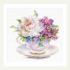 Алиса Набор для вышивания крестом 16х16см 2-57 Легкие краски утра. Чашечка с пионом