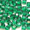 Krimp Кубик 6х6мм хрустальное стекло 45шт Изумруд