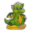 Овен Набор для вышивания крестом 7.8х9.7см 1562 Магнит на пластиковой канве Дракончик