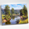 Molly Алмазная мозаика с нанесенной рамкой 40х50см Прищепа Проточная река
