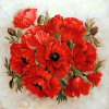 Гранни Алмазная мозаика на холсте 38х38см Алые маки