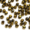 Krimp Биконус 4х4мм хрустальное стекло 90шт Золото металлик