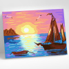 Molly Картина по номерам 15х20см Парусник на закате