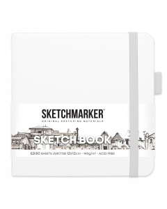 Sketchmarker Блокнот для зарисовок 12х12см 80л 140гр твердая обложка Белый