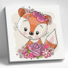 Molly Картина по номерам 20х20см Лисенок в цветах