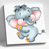 Molly Картина по номерам 20х20см Милый слоник
