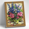 Molly Алмазная мозаика с нанесенной рамкой 3D 40х50см Пионы с колокольчиками