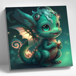Molly Картина по номерам 20х20см Милый дракон арт