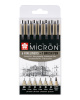 Sakura Набор капиллярных ручек Pigma Micron 6шт Черный+brush