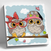 Molly Картина по номерам 20х20см Маленькие совята