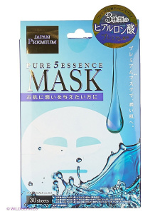 JAPAN GALS Pure 5 Essence Маска для лица с тремя видами гиалуроновой кислоты, 30 шт