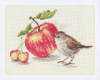 Алиса Набор для вышивания крестом 17х11см 5-22 Птичка и яблоко