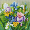 Белоснежка Алмазная мозаика на подрамнике 30х30см Нежные ирисы