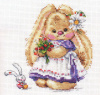 Алиса Набор для вышивания крестом 13х13см 0-179 Зайка Ми Земляника