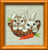 Riolis Набор для вышивания крестом 15х15см 676 Зайцы