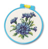 RTO Мини набор для вышивания крестом с рамкой 10х10см Василек