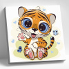 Molly Картина по номерам 20х20см Тигренок с бабочками