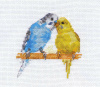 Алиса Набор для вышивания крестом 10х10см 0-176 Попугайчики