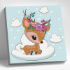 Molly Картина по номерам 20х20см Олененок в облаке