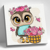 Molly Картина по номерам 20х20см Сова с корзиной