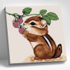 Molly Картина по номерам 20х20см Бурундучок с ежевикой