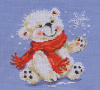 НГ Алиса Набор для вышивания крестом 12х13см 0-53 Белый медвежонок