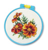 RTO Мини набор для вышивания крестом с рамкой 10х10см Бархатцы