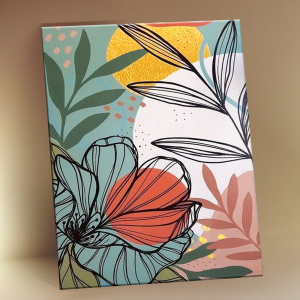 Molly Картина по номерам с поталью 15х20см Цветы и листья