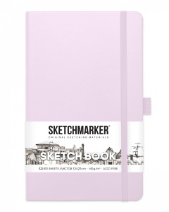 Sketchmarker Блокнот для зарисовок 13х21см 80л 140гр твердая обложка Фиолетовый пастельный