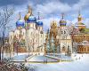 Гранни Алмазная мозаика на холсте 38х48см Троице-Сергиева Лавра