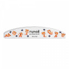 RuNail Пилка для ногтей Тигры, белая, полукруг, 180 / 240, №6647